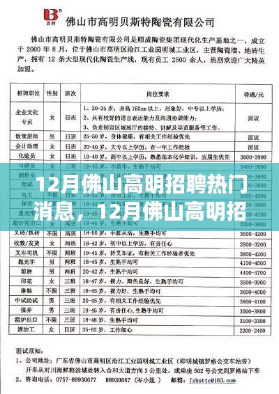 12月佛山高明招聘热门消息,12月佛山高明招聘热门消息全面评测与介绍