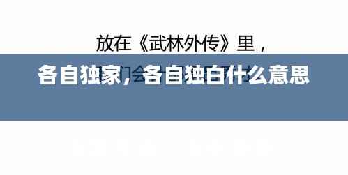 各自独家,各自独白什么意思