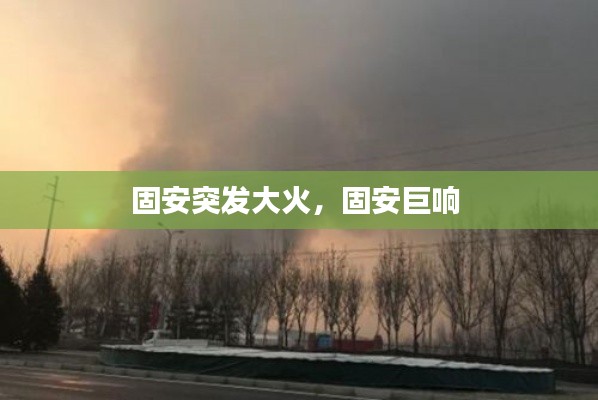 固安突发大火,固安巨响