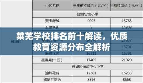 莱芜学校排名前十解读,优质教育资源分布全解析